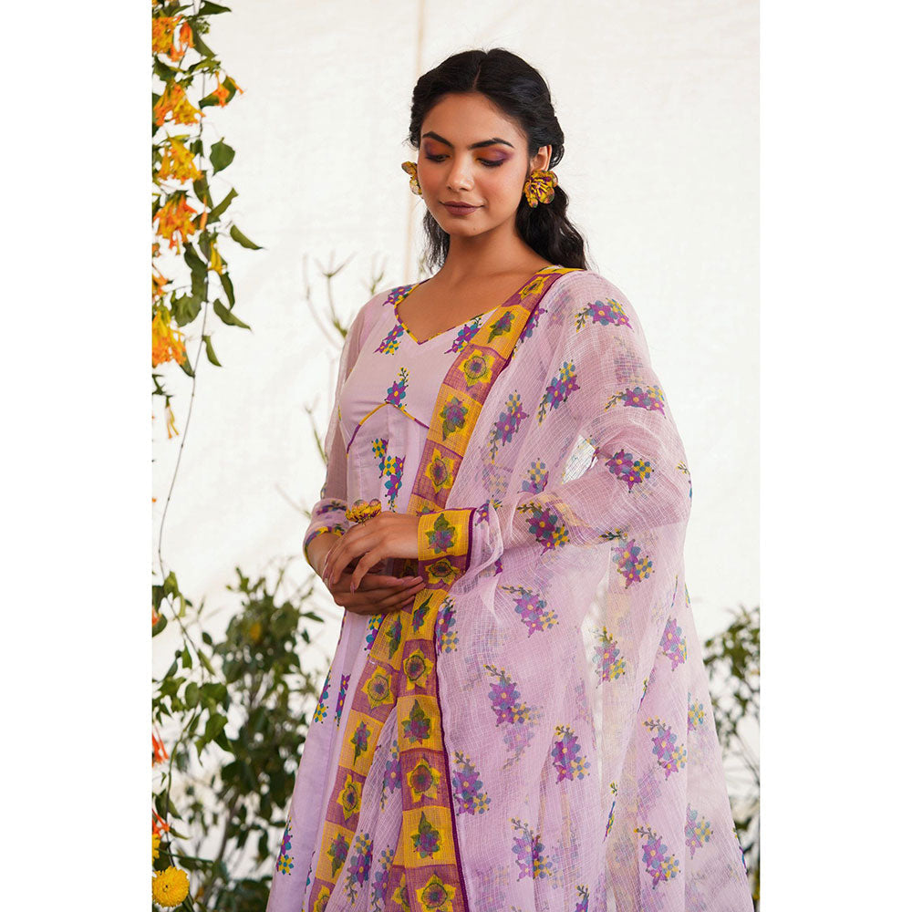 Baise Gaba Sukoon Kurta Floral Lavender (Set of 2)
