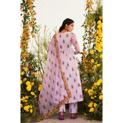 Baise Gaba Sukoon Kurta Floral Lavender (Set of 2)