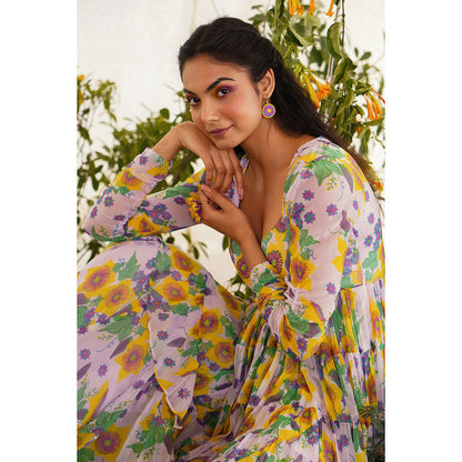 Baise Gaba Sayonee Top Floral Lavender