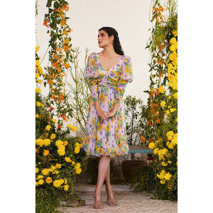 Baise Gaba Shajar Dress Floral Lavender
