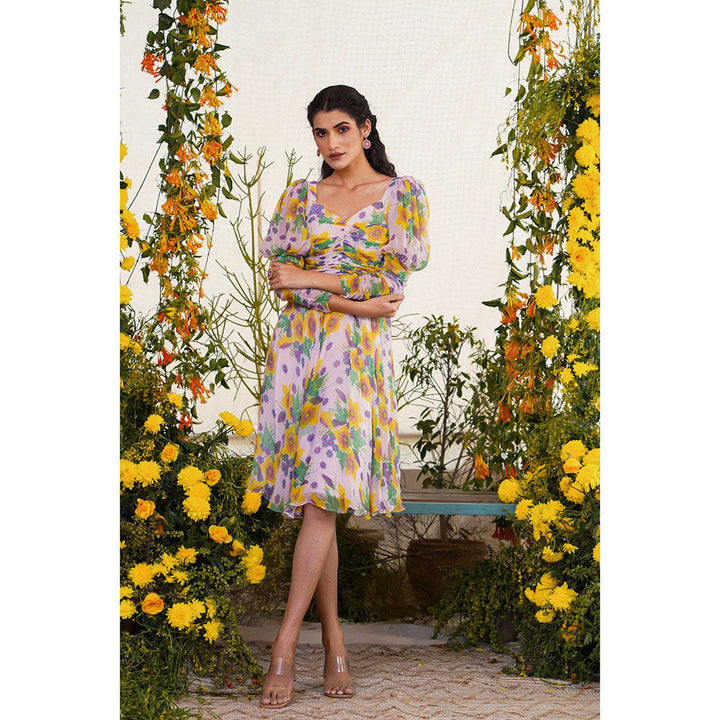 Baise Gaba Shajar Dress Floral Lavender