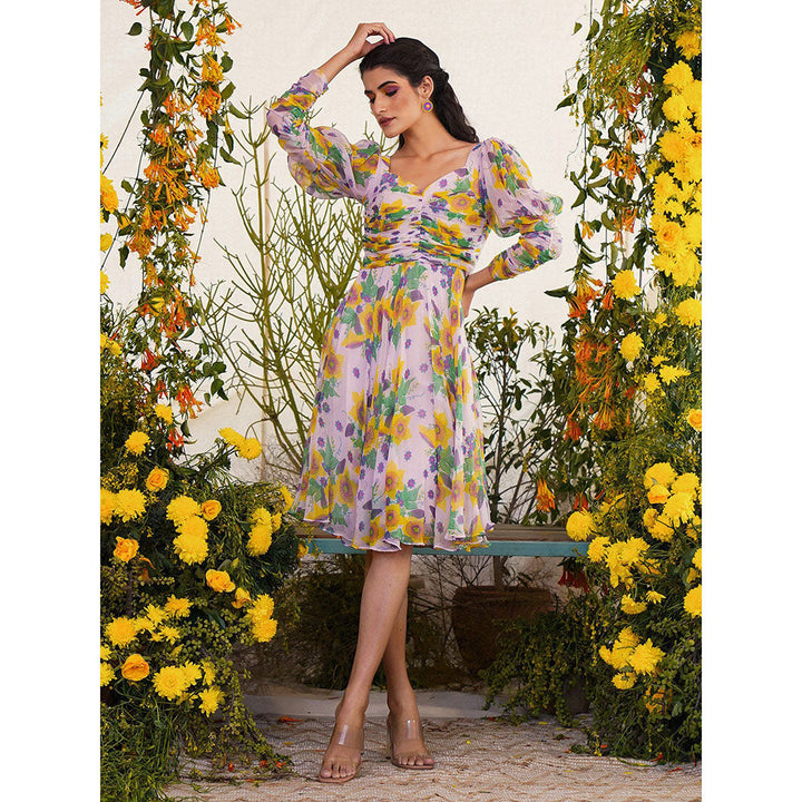 Baise Gaba Shajar Dress Floral Lavender