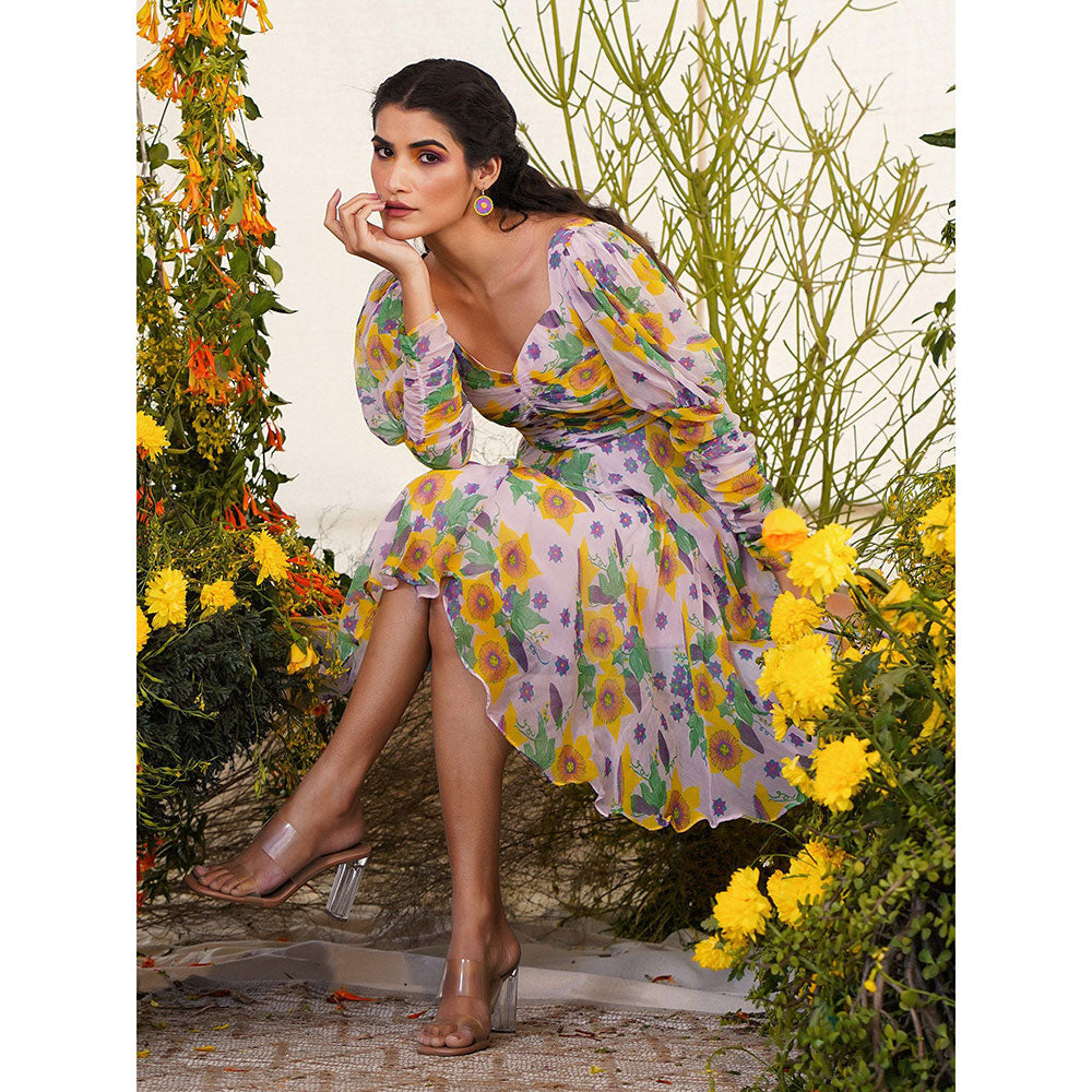 Baise Gaba Shajar Dress Floral Lavender