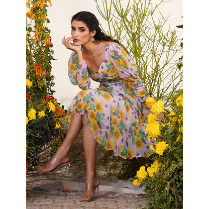 Baise Gaba Shajar Dress Floral Lavender