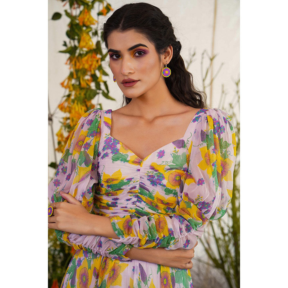 Baise Gaba Shajar Dress Floral Lavender
