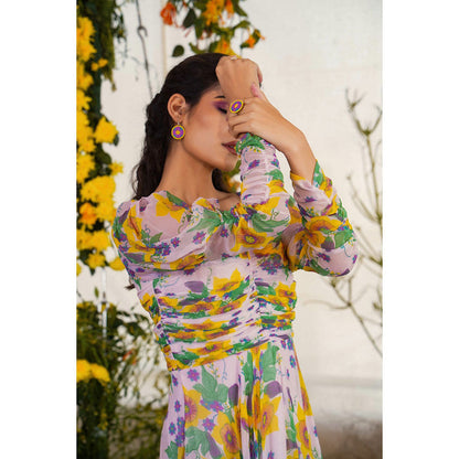 Baise Gaba Shajar Dress Floral Lavender