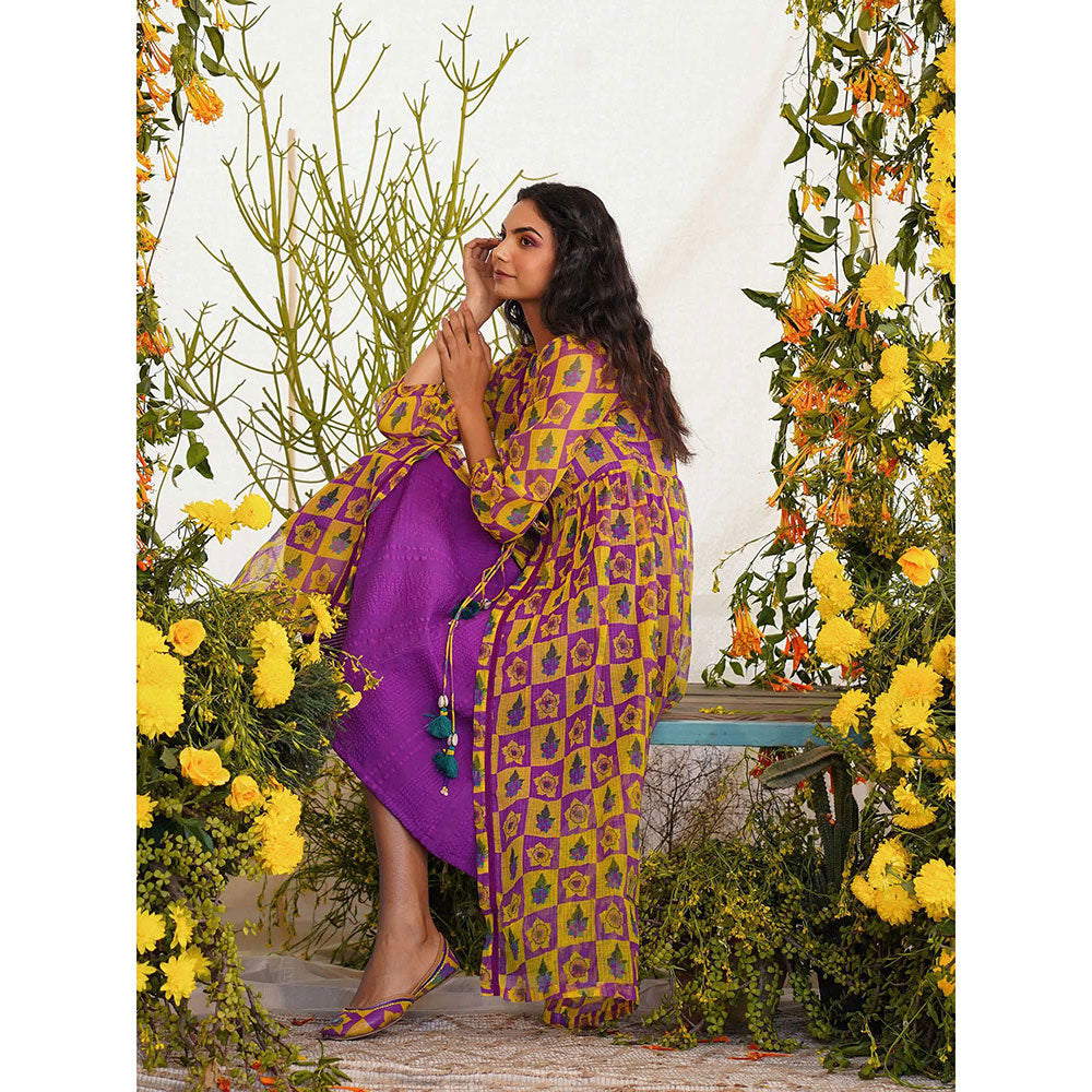 Baise Gaba Ibtida Midi Dress with Jacket Floral Multi (Set of 2)
