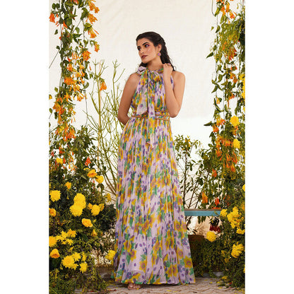 Baise Gaba Zard Maxi Dress Floral Lavender