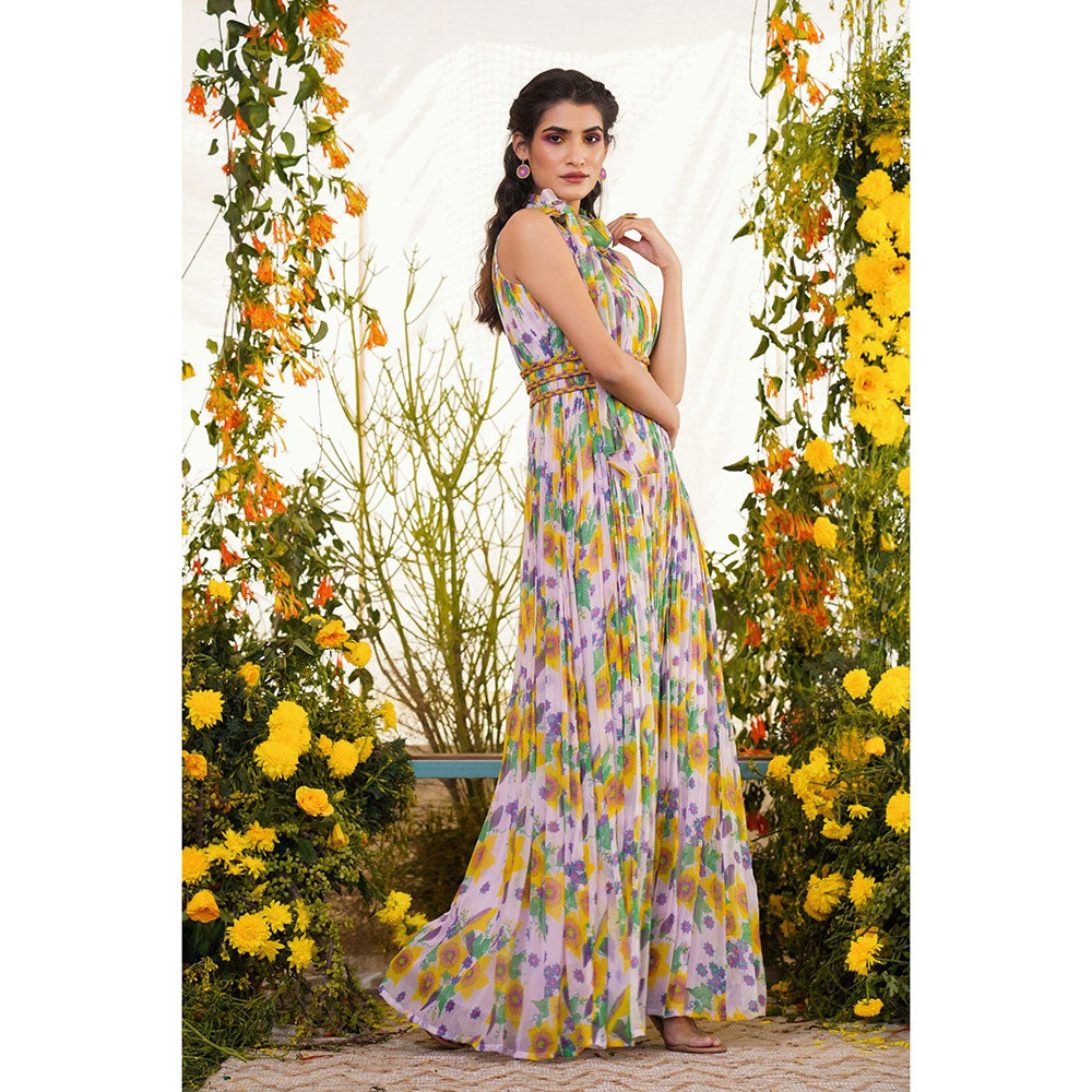 Baise Gaba Zard Maxi Dress Floral Lavender