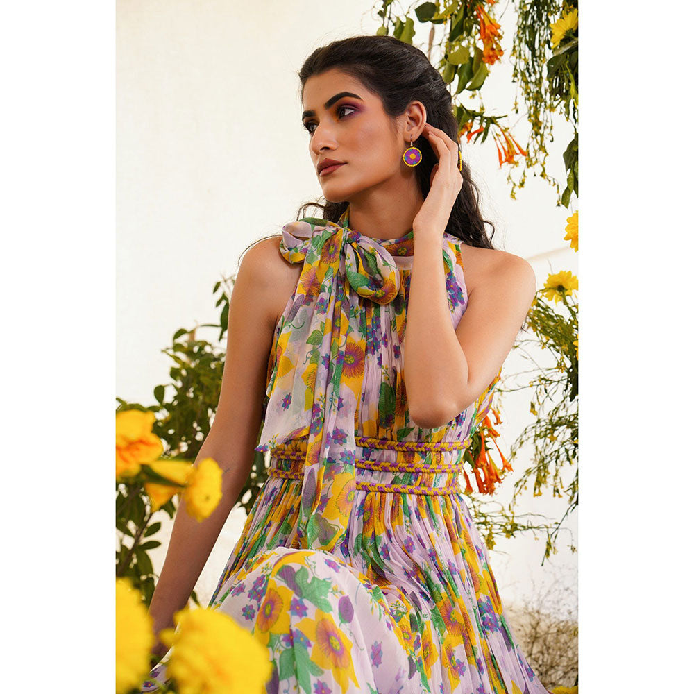 Baise Gaba Zard Maxi Dress Floral Lavender