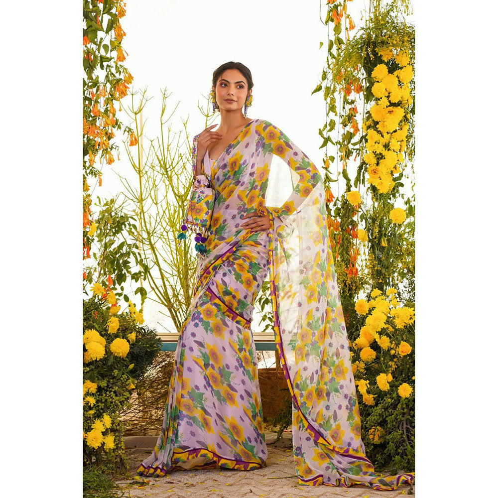 Baise Gaba Muqaddas Saree Set with Unstitched Blouse