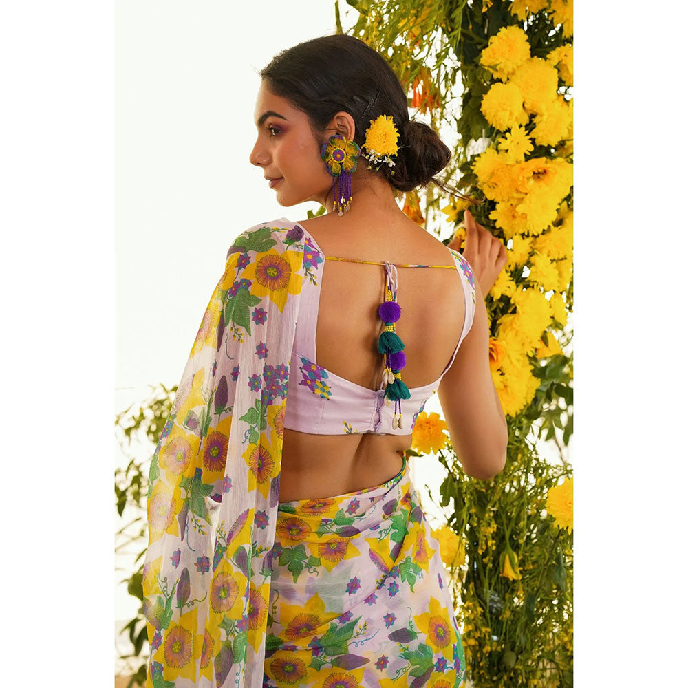 Baise Gaba Muqaddas Saree Set with Unstitched Blouse