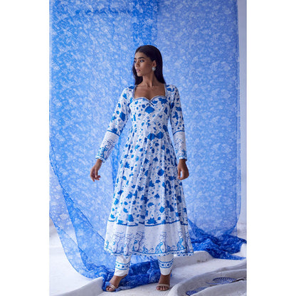 Baise Gaba White Nirad Anarkali Kurta