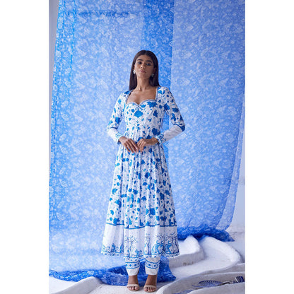 Baise Gaba White Nirad Anarkali Kurta