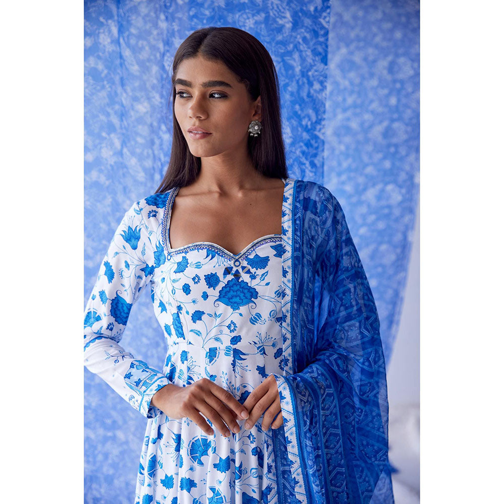 Baise Gaba White Nirad Anarkali Kurta