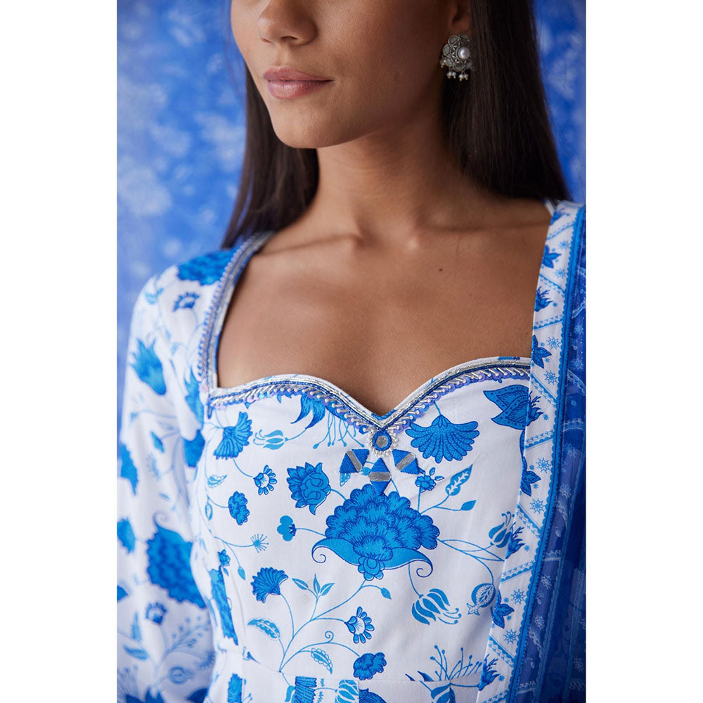 Baise Gaba White Nirad Anarkali Kurta
