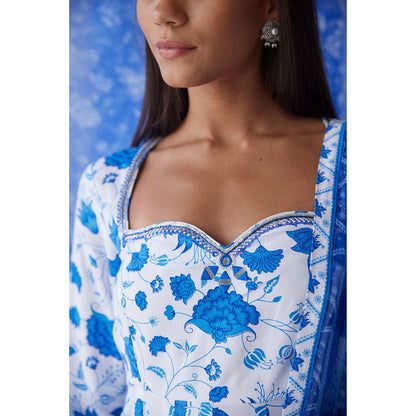 Baise Gaba White Nirad Anarkali Kurta