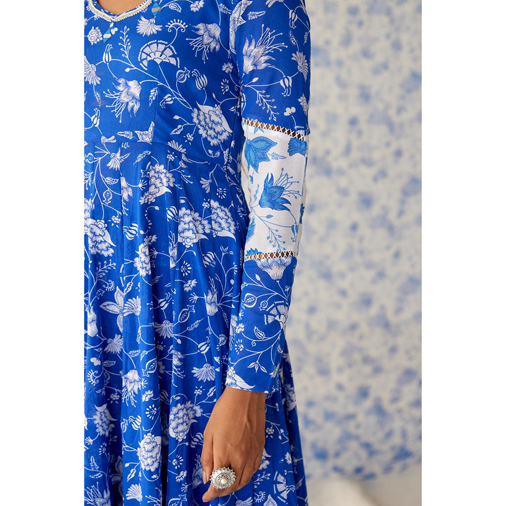 Baise Gaba Blue Nabh Anarkali (Set of 3)