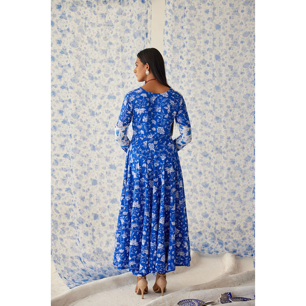 Baise Gaba Blue Nabh Anarkali (Set of 3)