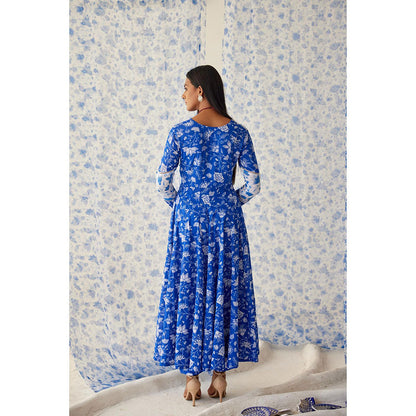 Baise Gaba Blue Nabh Anarkali (Set of 3)