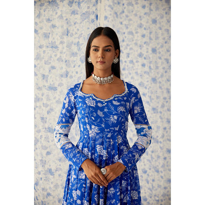 Baise Gaba Blue Nabh Anarkali (Set of 3)