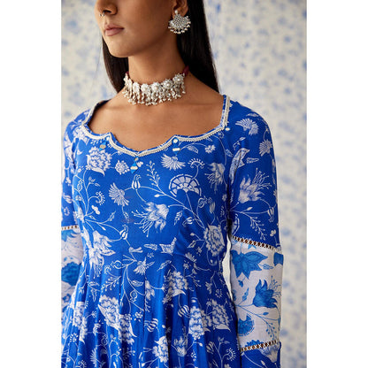 Baise Gaba Blue Nabh Anarkali (Set of 3)
