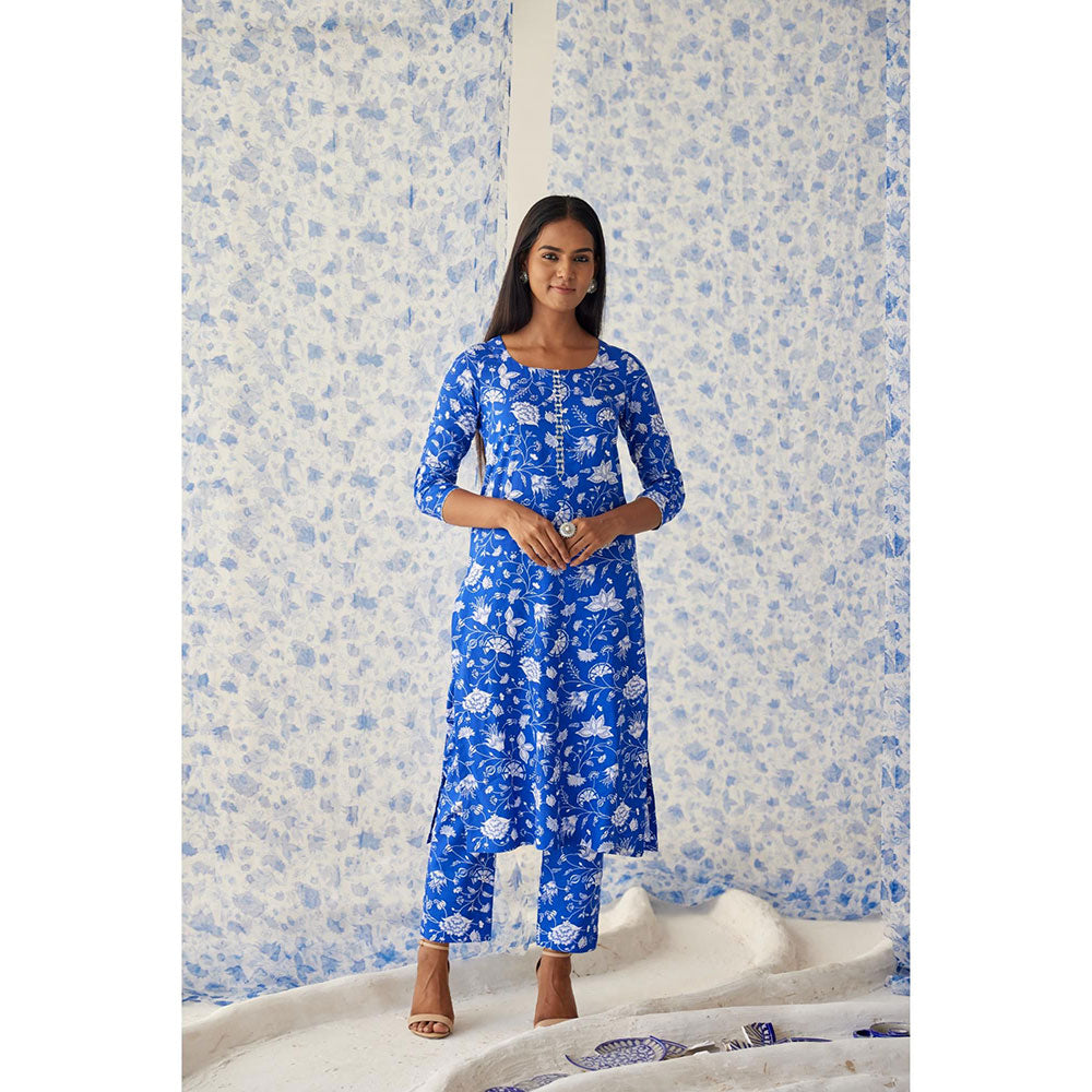 Baise Gaba Blue Sindhu Straight Kurta
