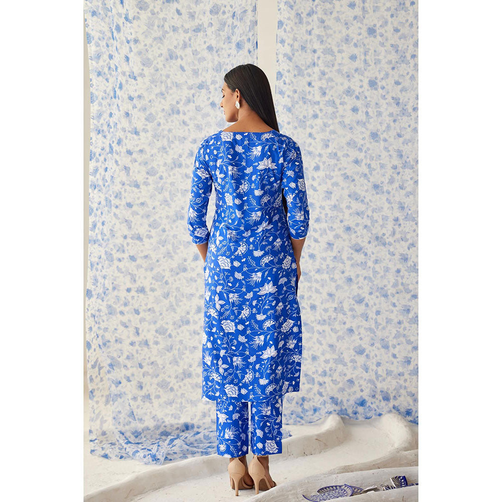 Baise Gaba Blue Sindhu Straight Kurta