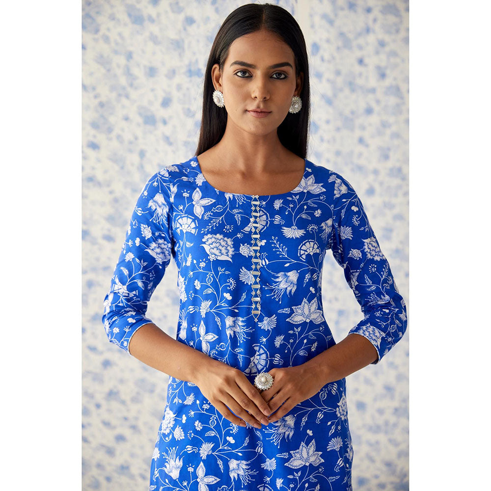 Baise Gaba Blue Sindhu Straight Kurta