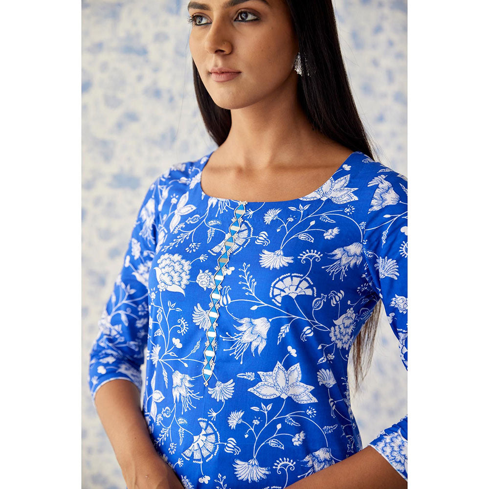 Baise Gaba Blue Sindhu Straight Kurta