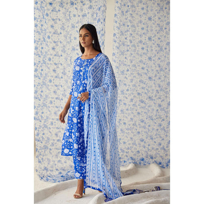 Baise Gaba Blue Sindhu Straight Kurta