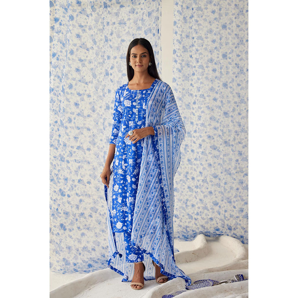 Baise Gaba Blue Sindhu Straight Kurta