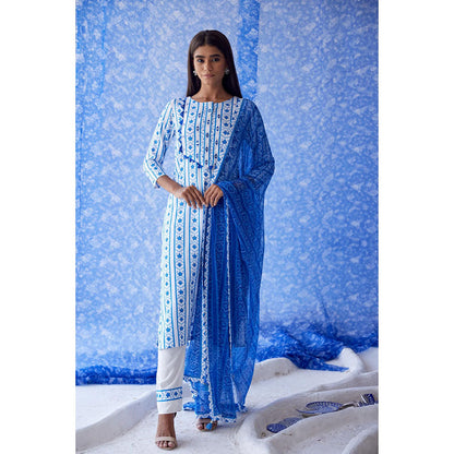 Baise Gaba White Vaayu Straight Suit (Set of 3)