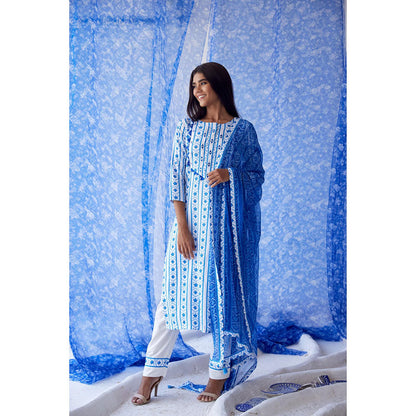 Baise Gaba White Vaayu Straight Suit (Set of 3)