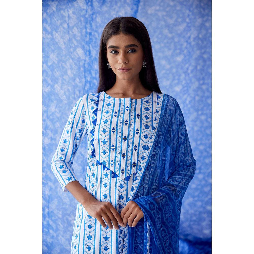 Baise Gaba White Vaayu Straight Suit (Set of 3)