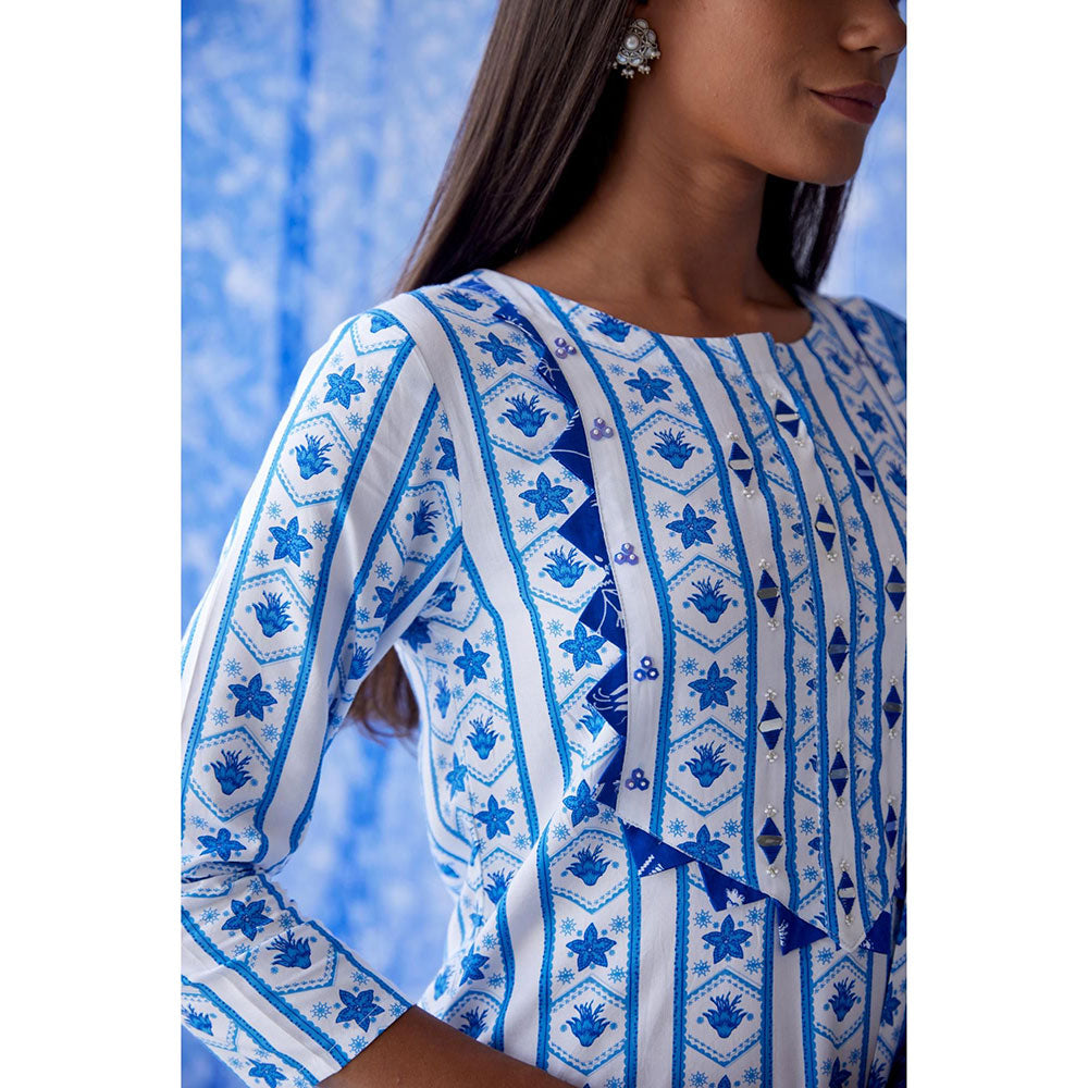 Baise Gaba White Vaayu Straight Suit (Set of 3)
