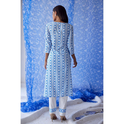 Baise Gaba White Vaayu Straight Suit (Set of 3)