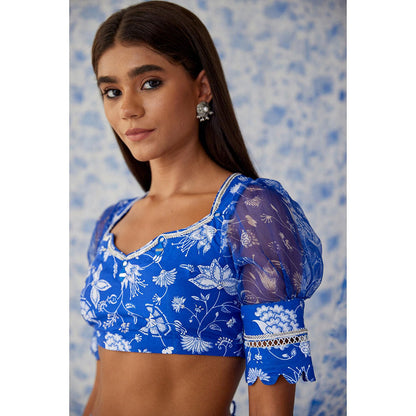 Baise Gaba Blue Ihanna Lehenga (Set of 3)