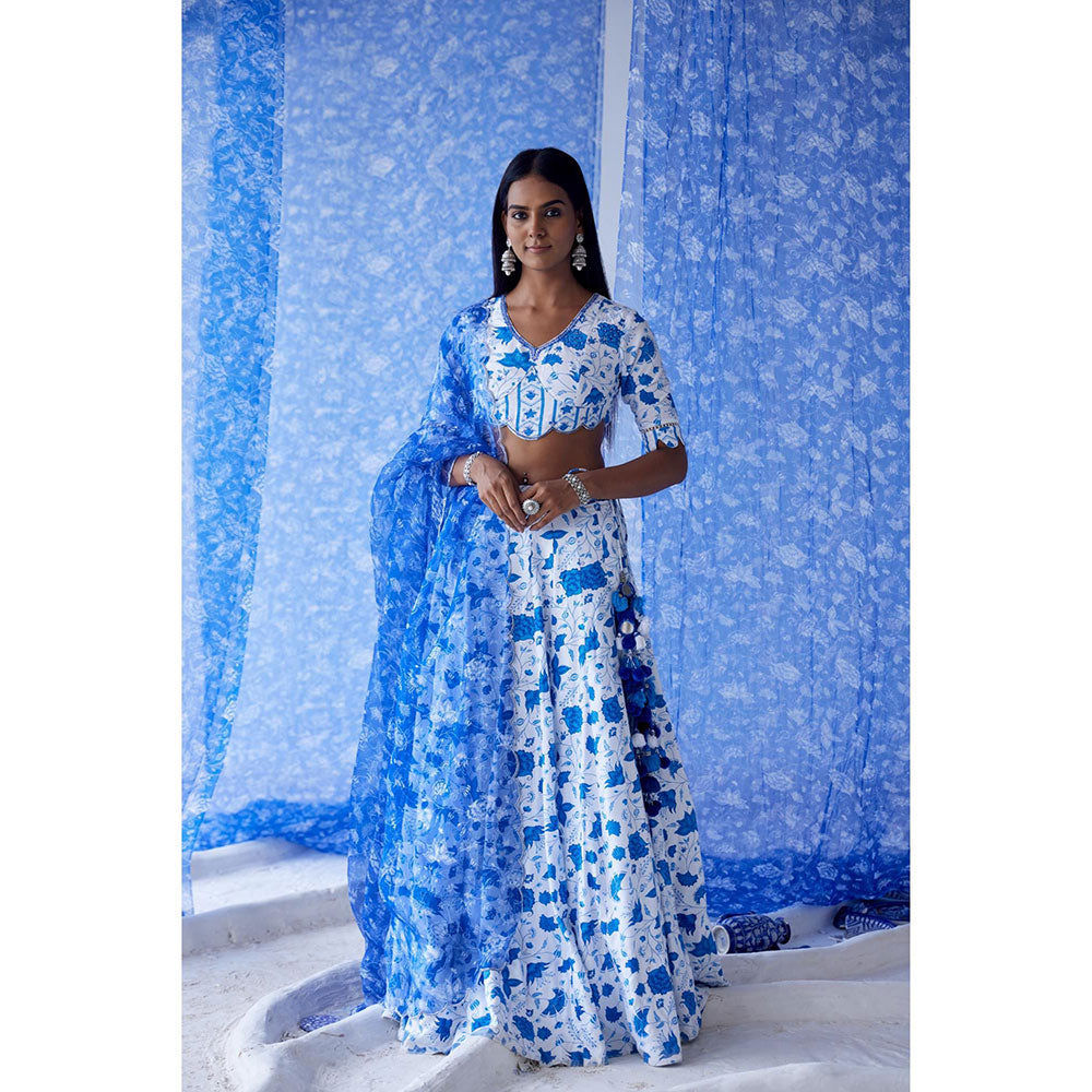 Baise Gaba White Alizee Lehenga (Set of 3)