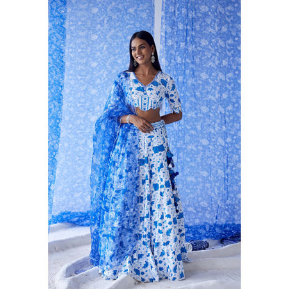 Baise Gaba White Alizee Lehenga (Set of 3)