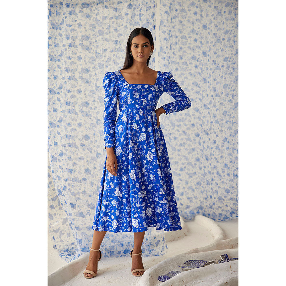 Baise Gaba Blue Kaamil Midi Dress