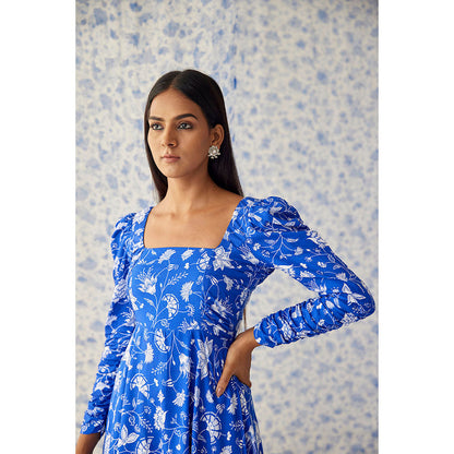 Baise Gaba Blue Kaamil Midi Dress