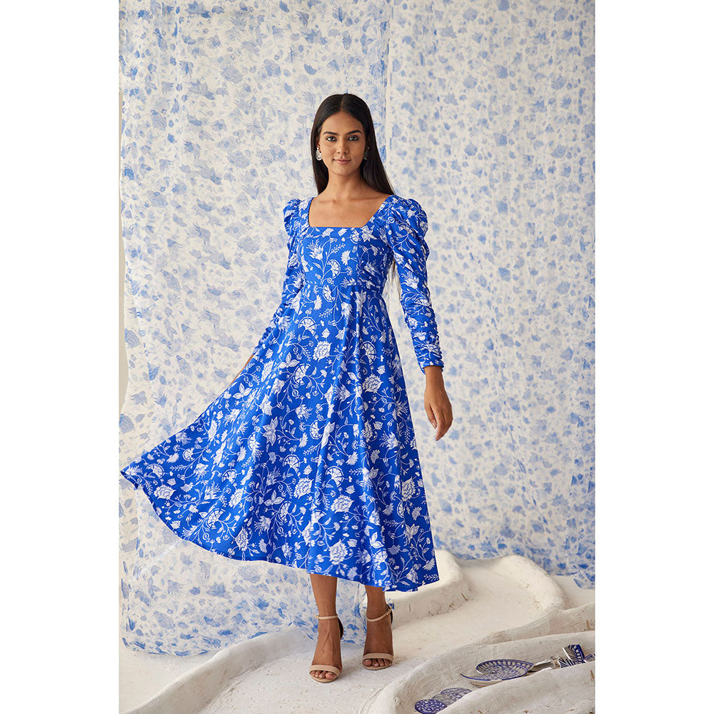 Baise Gaba Blue Kaamil Midi Dress