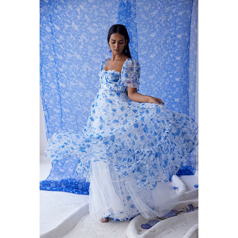 Baise Gaba White Heer Organza Dress