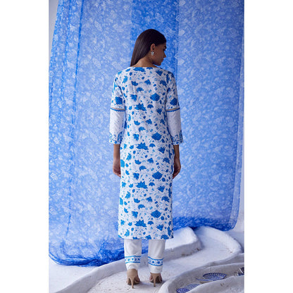 Baise Gaba White Megh Straight Kurta