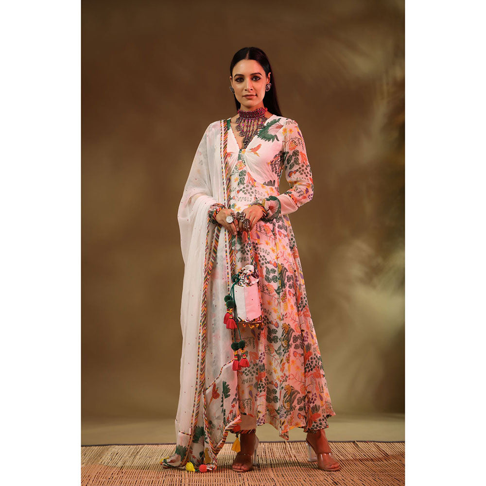 Baise Gaba White & Multi-Color Kanan Anarkali Kurta