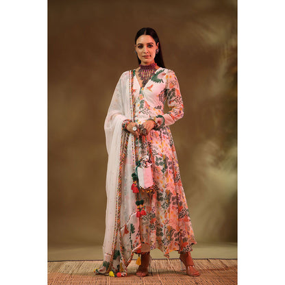 Baise Gaba White & Multi-Color Kanan Anarkali Kurta
