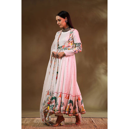 Baise Gaba White Kainaat Anarkali (Set of 4)