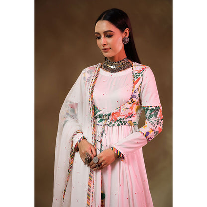 Baise Gaba White Kainaat Anarkali (Set of 4)