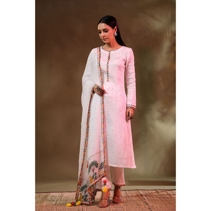 Baise Gaba White Jugnu Kurta
